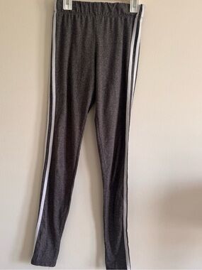 Charcoal Gray Side-Stripe Leggings